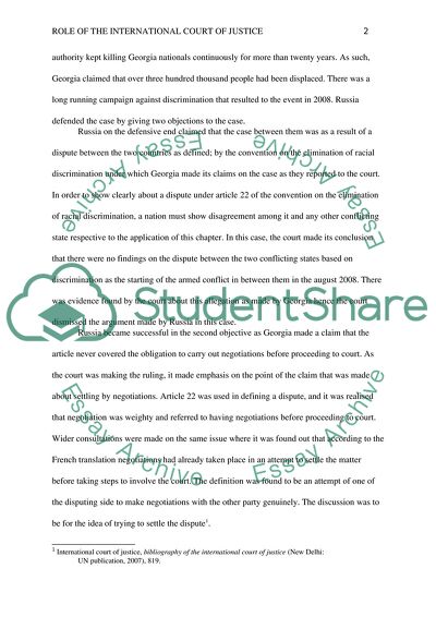 Role of the International Court of Justice