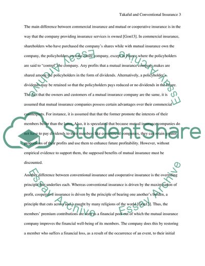 Takaful and Conventional Insurance