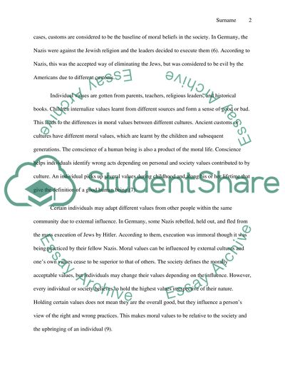 Effect of Customs on Moral Values