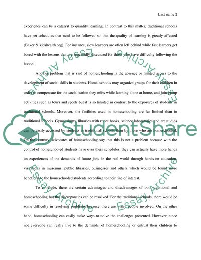 reflective essay about home schooling