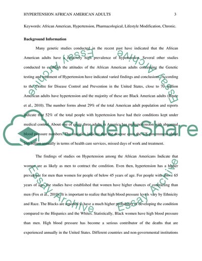 Hypertension African American Adults