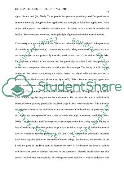 Ethical Issues Surrounding Genetically Modified Foods