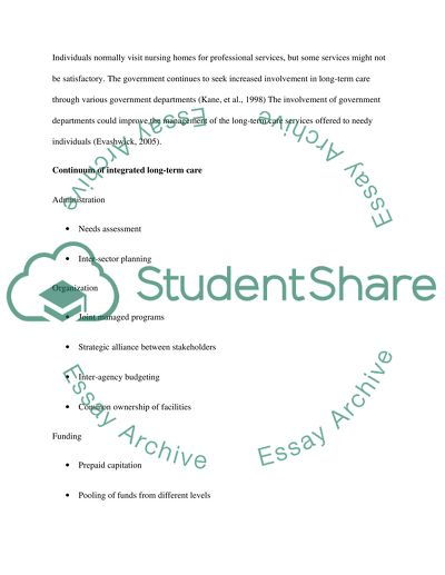 Long-Term Care Issues