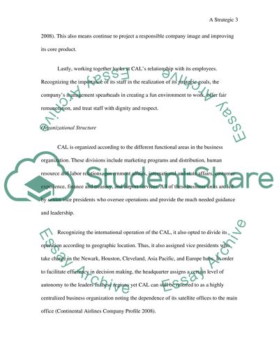 A Strategic Analysis of Continental Airlines