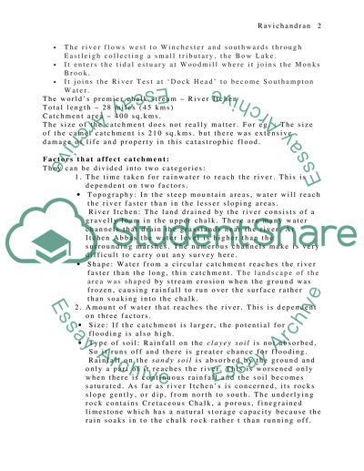 An Evaluation of a Small Water Catchment