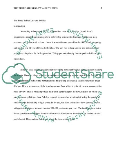 The Three Strikes Law and Politics