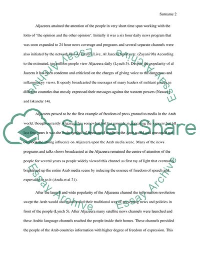 Al-jazeera channel in the Arab World