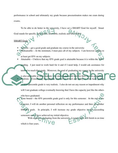 A reflection on your personal development over the first month of university