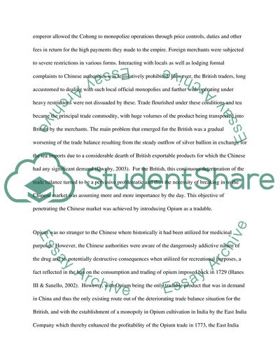 The Opium Wars About Opium