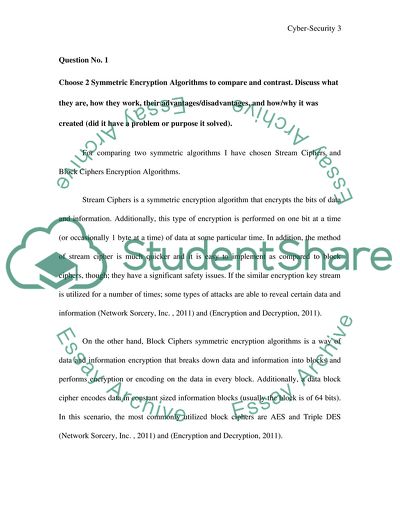 Symmetric Encryption Algorithms