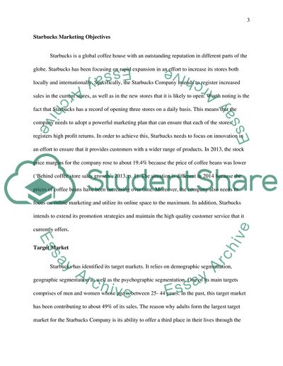 Marketing Plan Report for Starbucks
