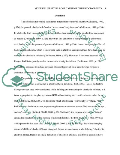 Modern Lifestyle: Root Cause of Childhood Obesity