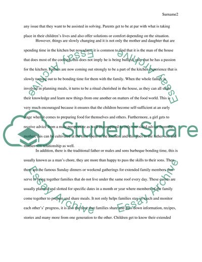 Food and its role in refining generational relations