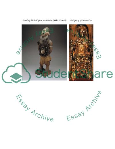 Standing Male Figure with Nails and Reliquary of Sainte Foy