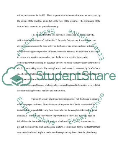 Improving Decision Making, DB