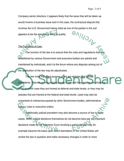Introduction to Business Law Individual Project 1