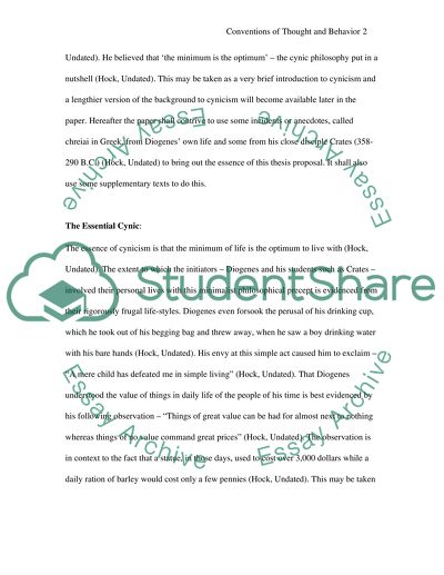 Conventions of Thought and Behavior