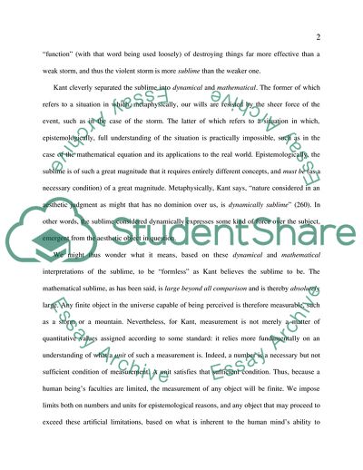 Kants Account of the Sublime