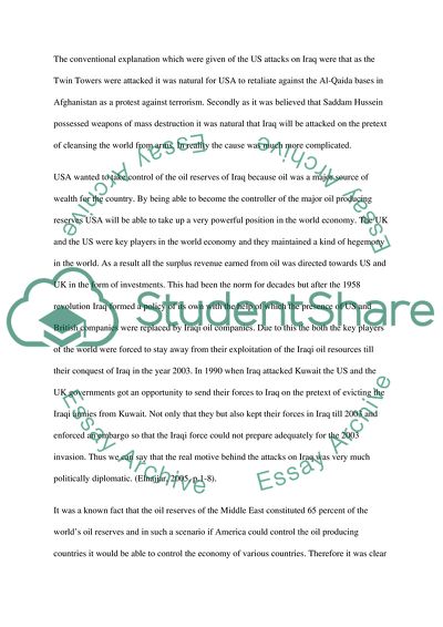 The U.S. Led Invasion of Iraq