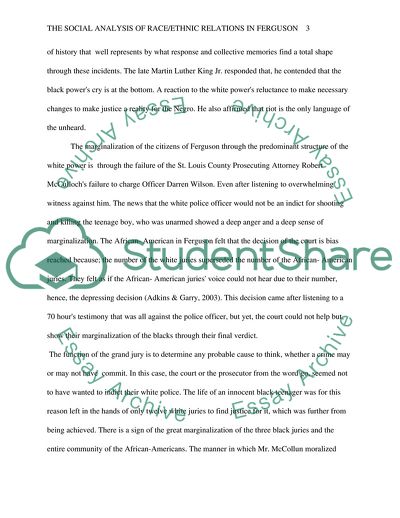 Race and Ethnic Relations in Ferguson