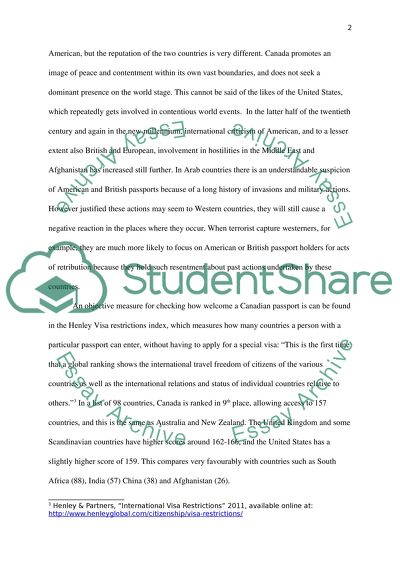 Traveling Canadians in Britain and the USA