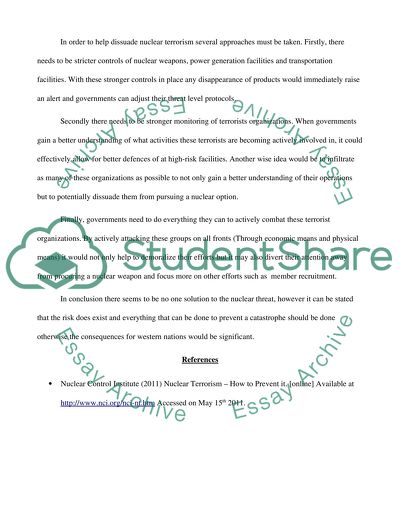 Nuclear Weapons and Terrorism