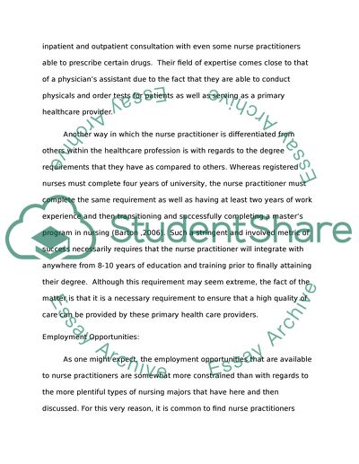 Analysis of the Nurse Practitioner