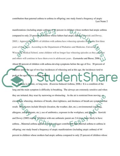 exercise induced asthma essay