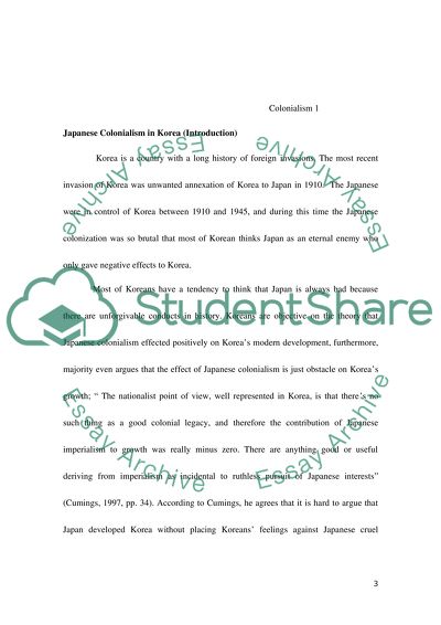 The Effects of Japanese Colonialism to Korea