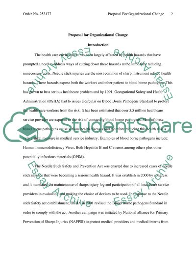 Proposal for Organizational Change