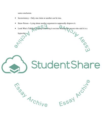 Logical Fallacy in Thinking