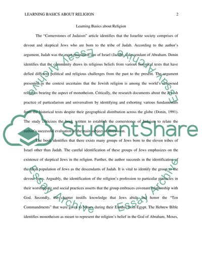 Learning basics about religion