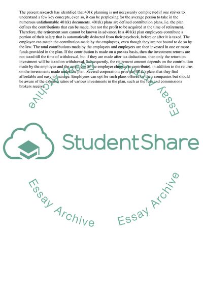 Understanding 401K Plans