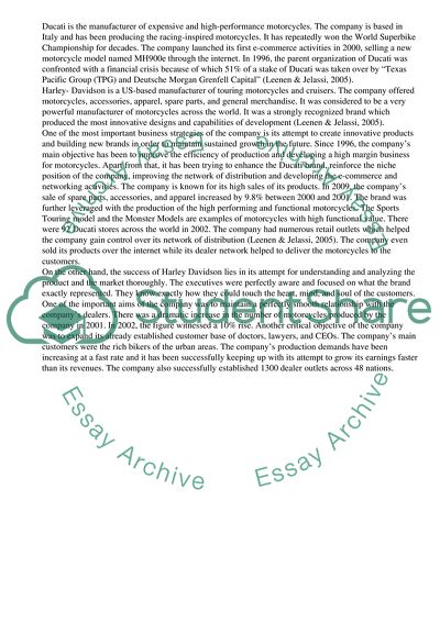 Business Strategies of Ducati and Harley Davidson