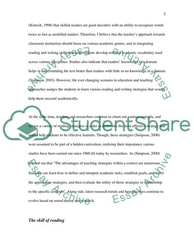 Developing Materials for Reading and Writing Skills