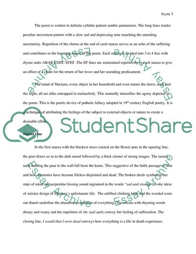 Alfred Lord Tennysons Mariana