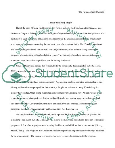 THE RESPONSIBILITY PROJECT