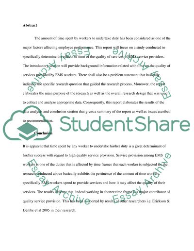 I need an abstract for this and conclusion