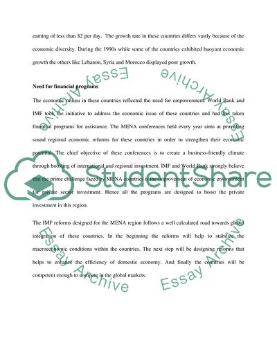 Economic Reforms in MENA