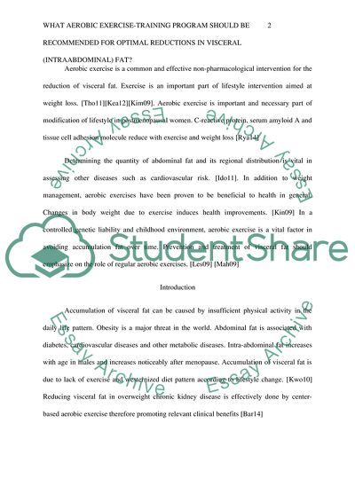 What Aerobic Exercise-Training Program Should Be Recommended for Optimal Reductions in Visceral Fat