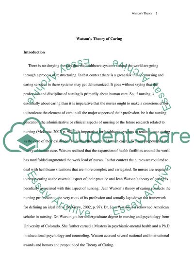 Watsons Theory of Caring