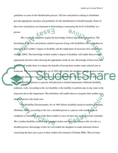 Adult Law in Social Work