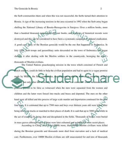 The Genocide in Bosnia