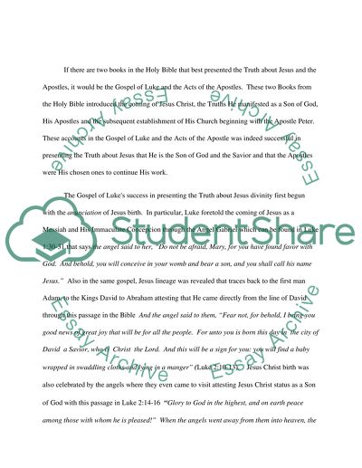 Presenting the Truth About Jesus and the Apostles by the Author of the Gospel of Luke