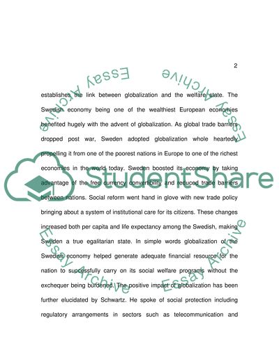 Globalization and Welfarte States