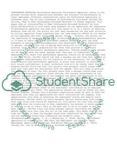 Performance Appraisals