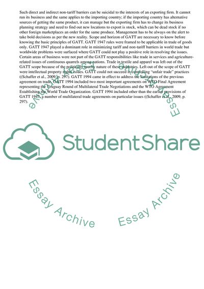 General Agreement on Tariffs & Trade