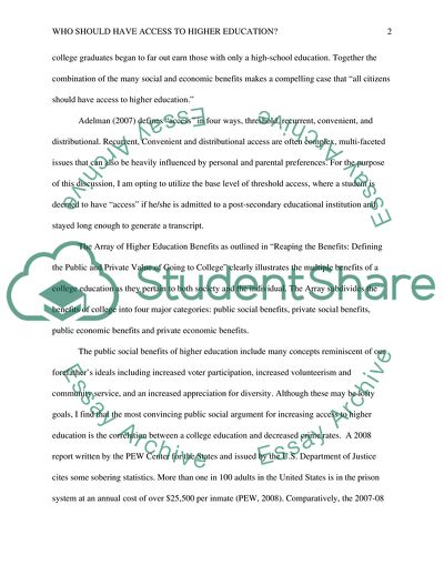 Access to Higher Education