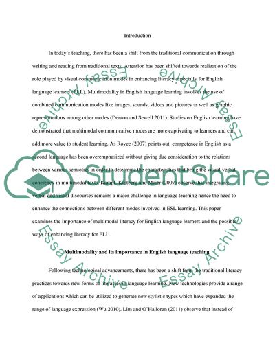 Multimodality in the Context of English Language Learners