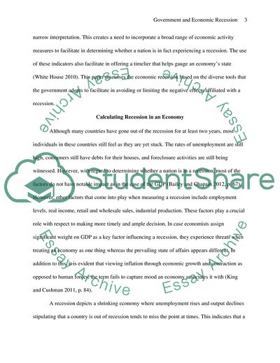 Economic Recession and Government Policy Tools